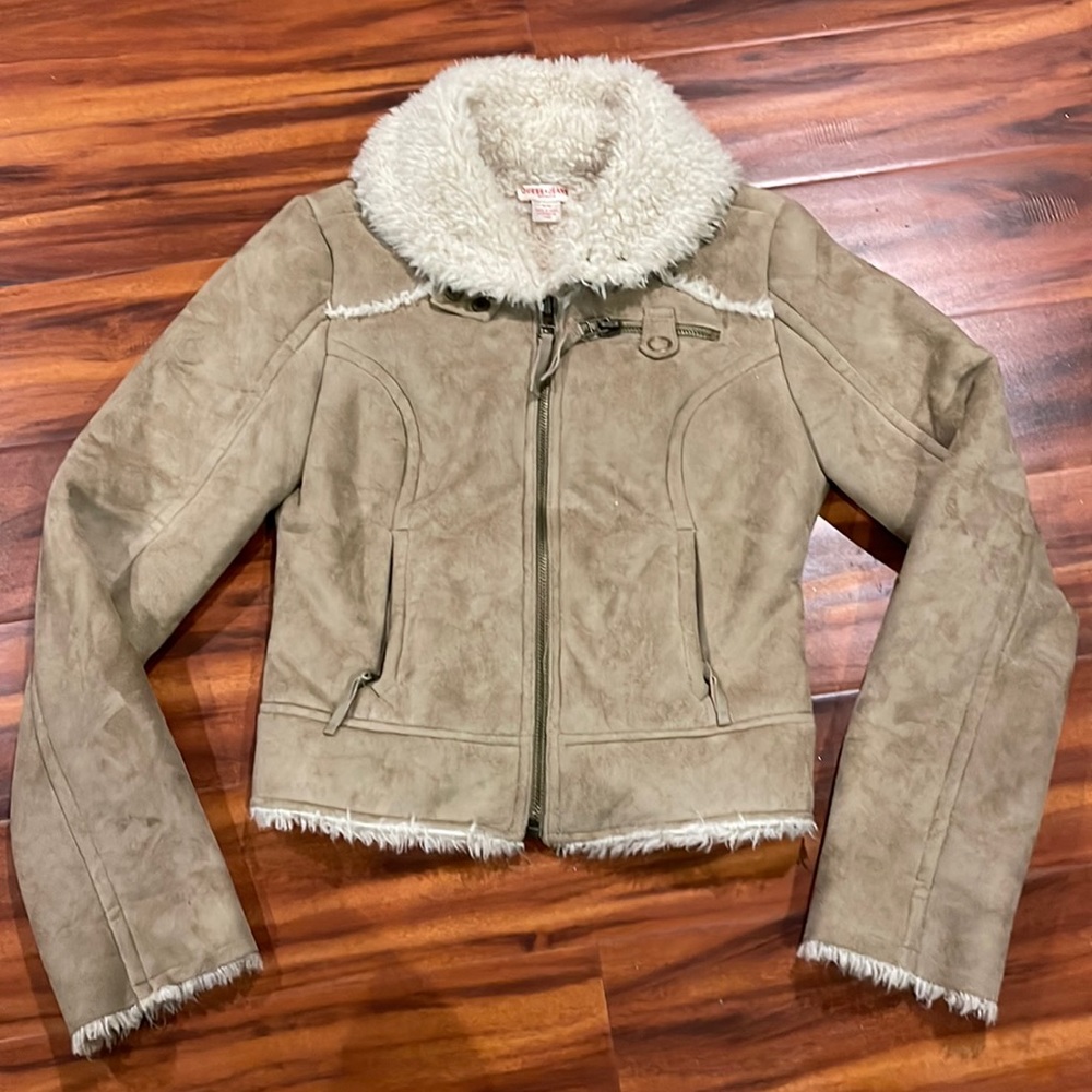 Guess Jeans Y2K Suede Fur Jacket M